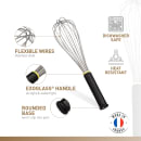 Matfer Bourgeat 111024 Exoglass® 14" Piano Wire Whisk, Heat Resistant to 430 F, Stainless Steel/Insulated Handle thumbnail 5