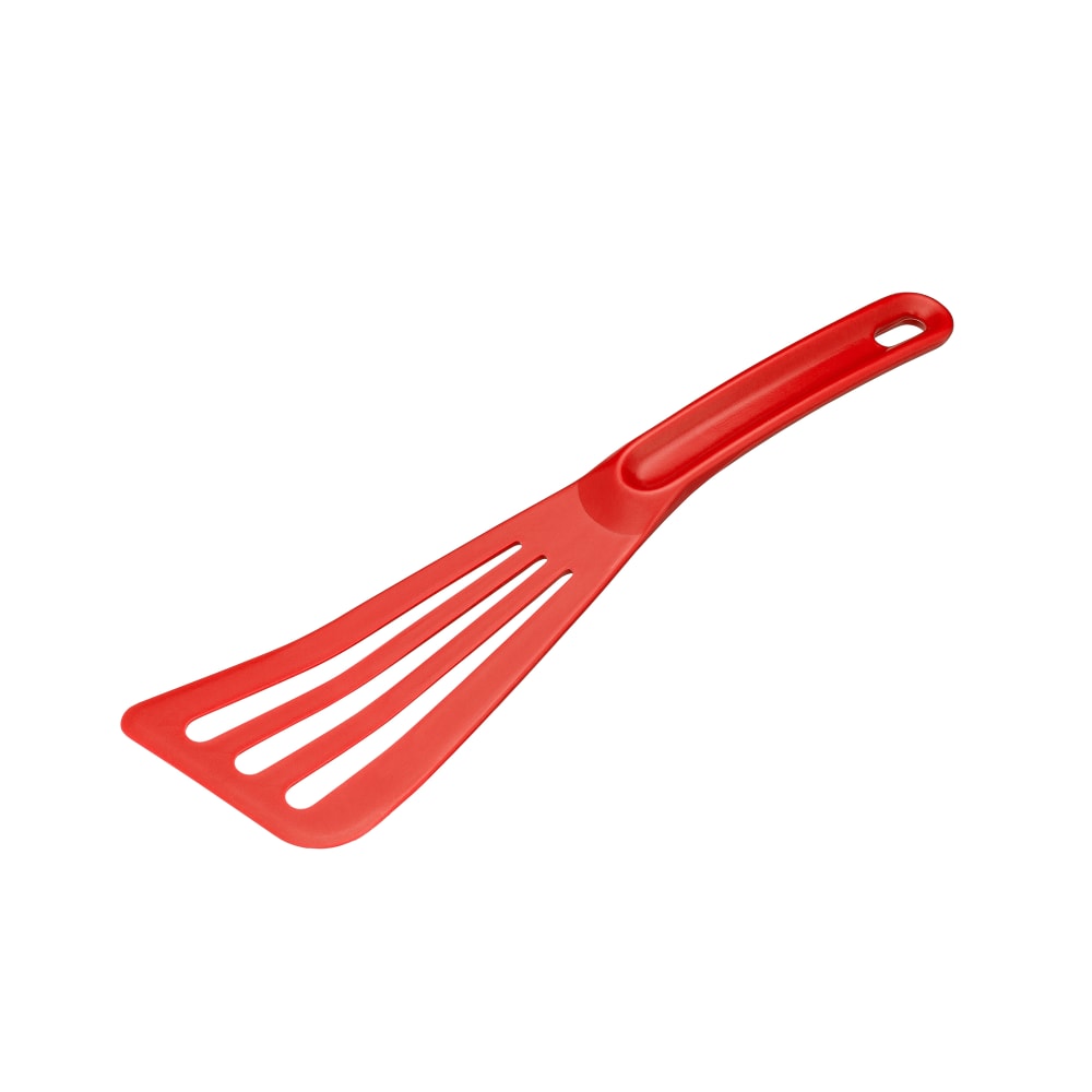 Matfer Bourgeat 112422 Exoglass® 12" Pelton Slotted Spatula, Heat Resistant to 430 F - Composite, Red