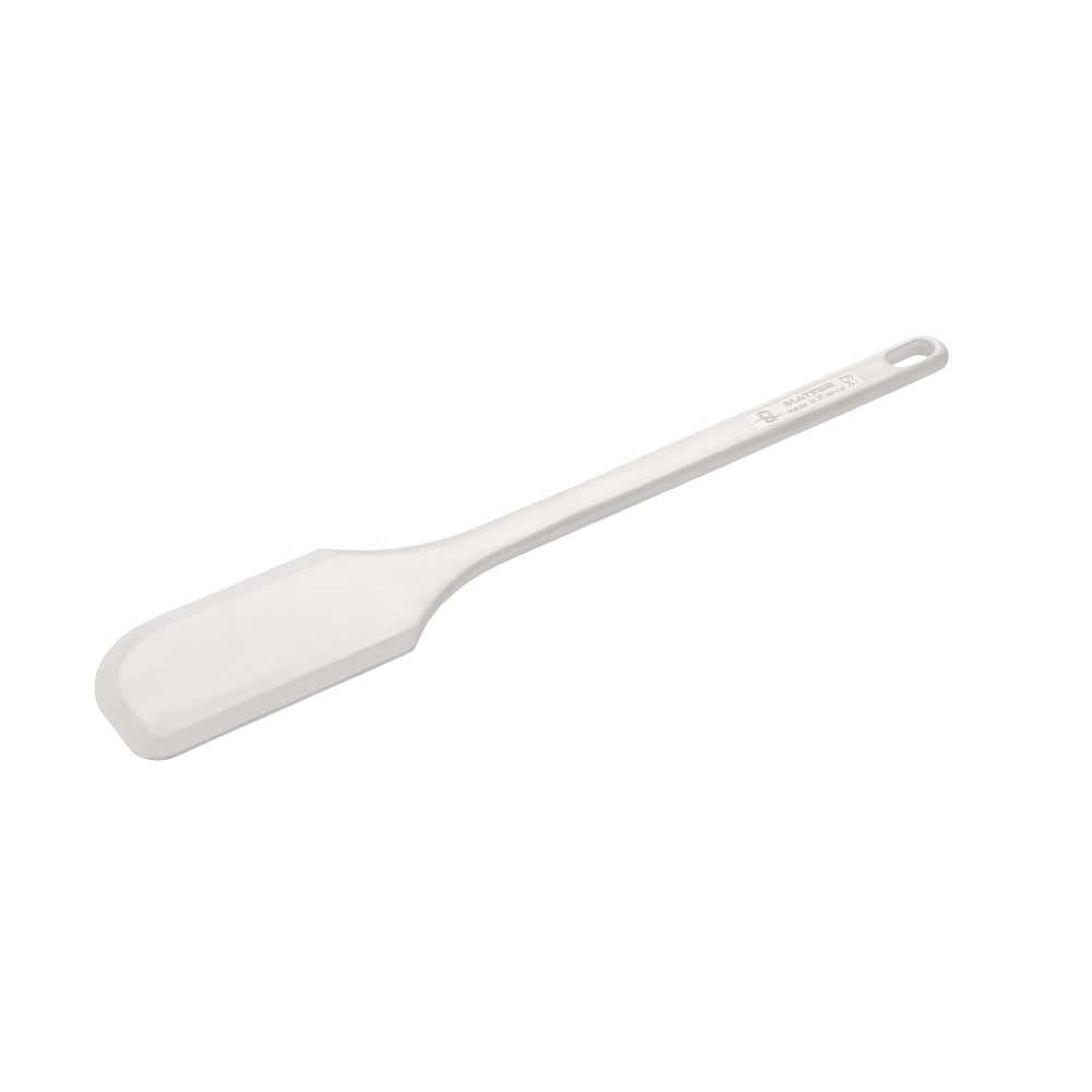 Matfer Bourgeat 113501 Exoglass® 13 3/4" Flat-Beveled Spatula, Heat Resistant to 430 F - Composite, White
