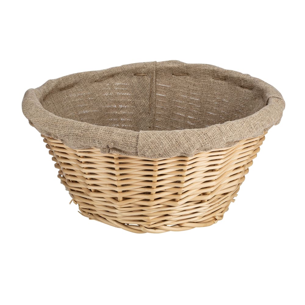 Matfer Bourgeat 118511 9 1/2" Banneton Round Dough Proofing Basket - Wicker, Beige