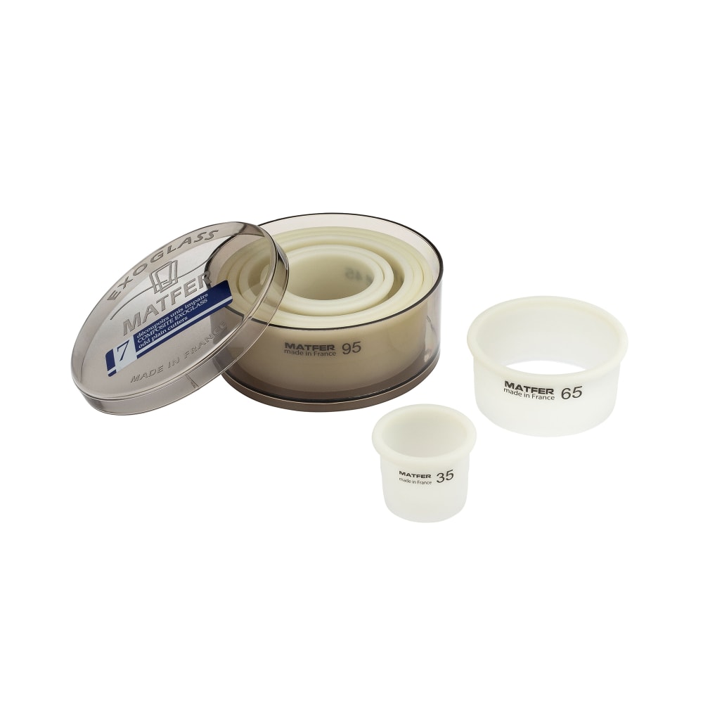Matfer Bourgeat 150104 7 Piece Round Pastry Cutter Set w/ Storage Container, Composite