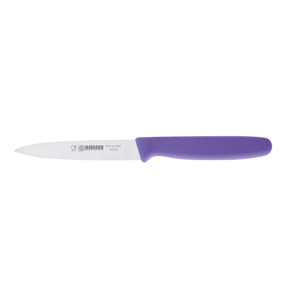 Matfer Bourgeat 182803 4" Paring Knife w/ Purple Handle, Chrome-Molybdenum Steel