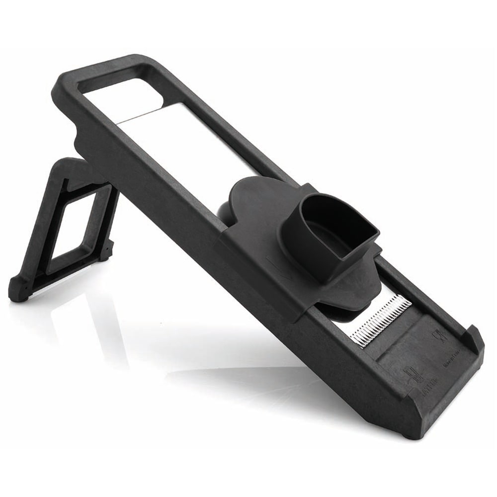 Matfer Bourgeat 215060 Mandoline Slicer w/ (2) Pushers & (3) Julienne Stainless Steel Blades - Composite Frame, Black