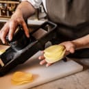 Matfer Bourgeat 215060 Mandoline Slicer w/ (2) Pushers & (3) Julienne Stainless Steel Blades - Composite Frame, Black thumbnail 6