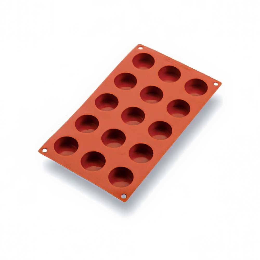 Matfer Bourgeat 257916 Gastroflex® Round Petit-Fours Mold w/ 15 Sections - Silicone