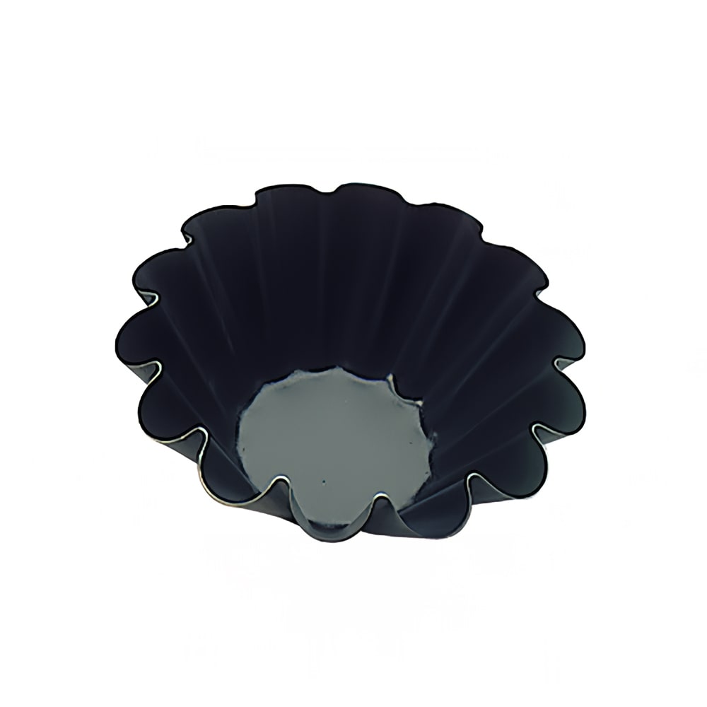 Matfer Bourgeat 330131 Exopan® 4" Round Brioche Mold w/ 14 Flutes - 1 5/8"H, Non-Stick, Steel