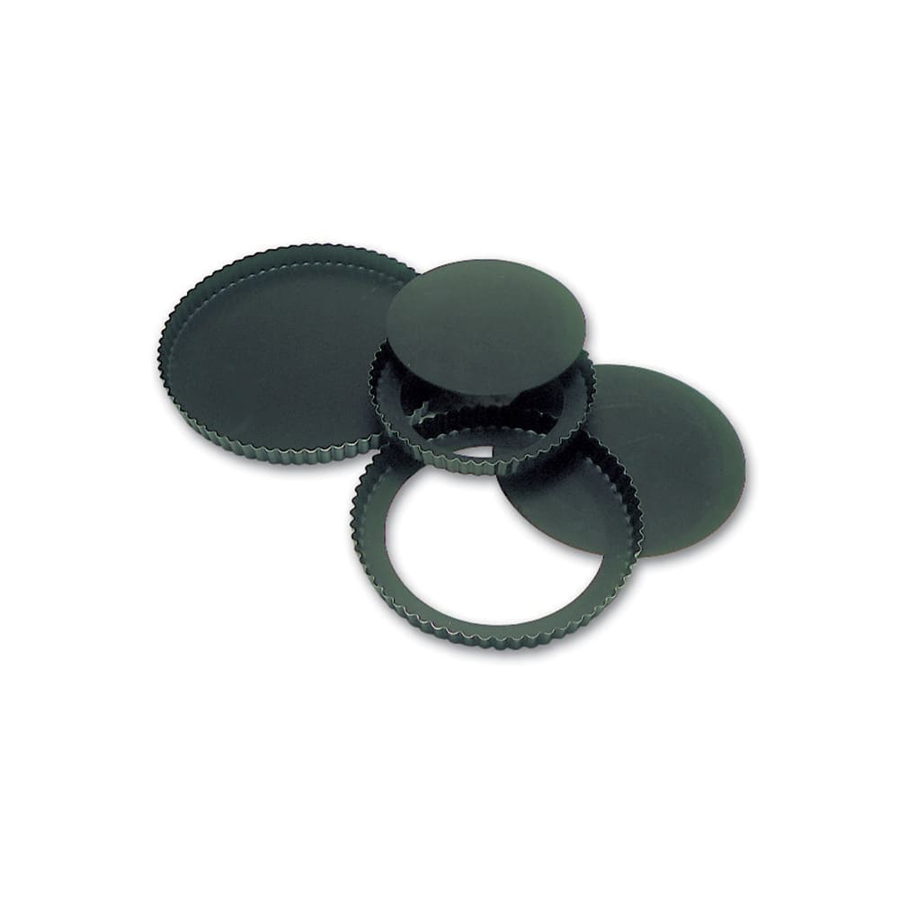 Matfer Bourgeat 332221 Exopan® 6 1/3" Round Fluted Tart Mold w/ Removable Bottom - Non-Stick, Steel