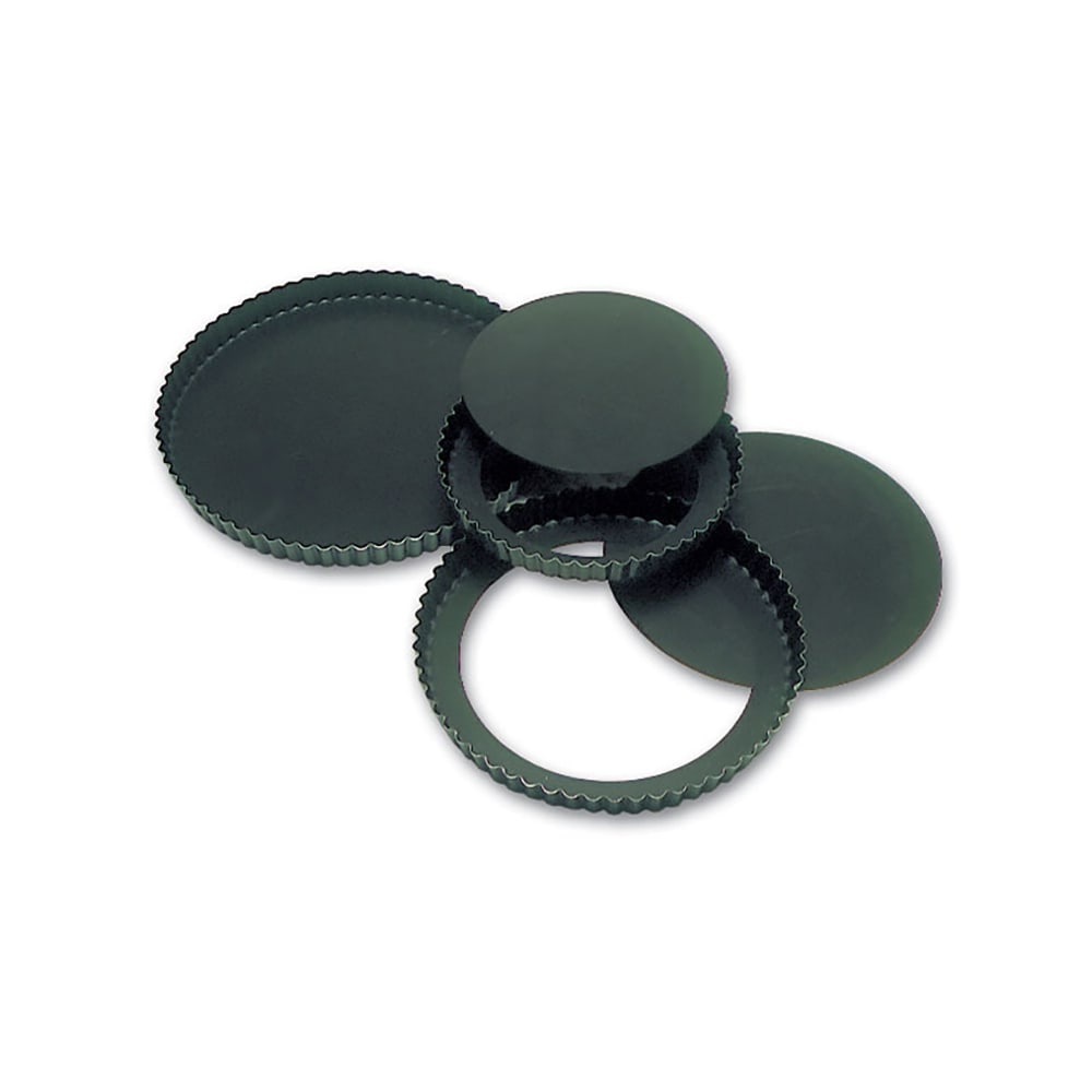 Matfer Bourgeat 332225 Exopan® 9 1/2" Round Fluted Tart Mold w/ Removable Bottom - Non-Stick, Steel