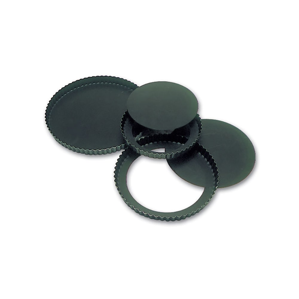 Matfer Bourgeat 332227 Exopan® 11" Round Fluted Tart Mold w/ Removable Bottom - Non-Stick, Steel