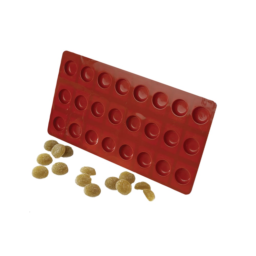 Martellato 339017 Pallet Round Fruit Jelly Mold w/ 24 Sections - Silicone, Rigid Base