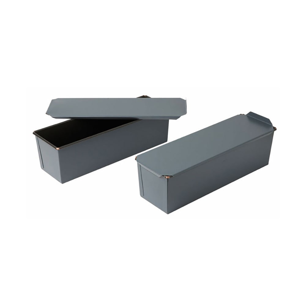 Matfer Bourgeat 341643 Exopan® Long Bread Mold w/ Sliding Lid - 15 3/4"L x 5 1/2"W x 5 1/2"D, Non-Stick, Steel/Copper