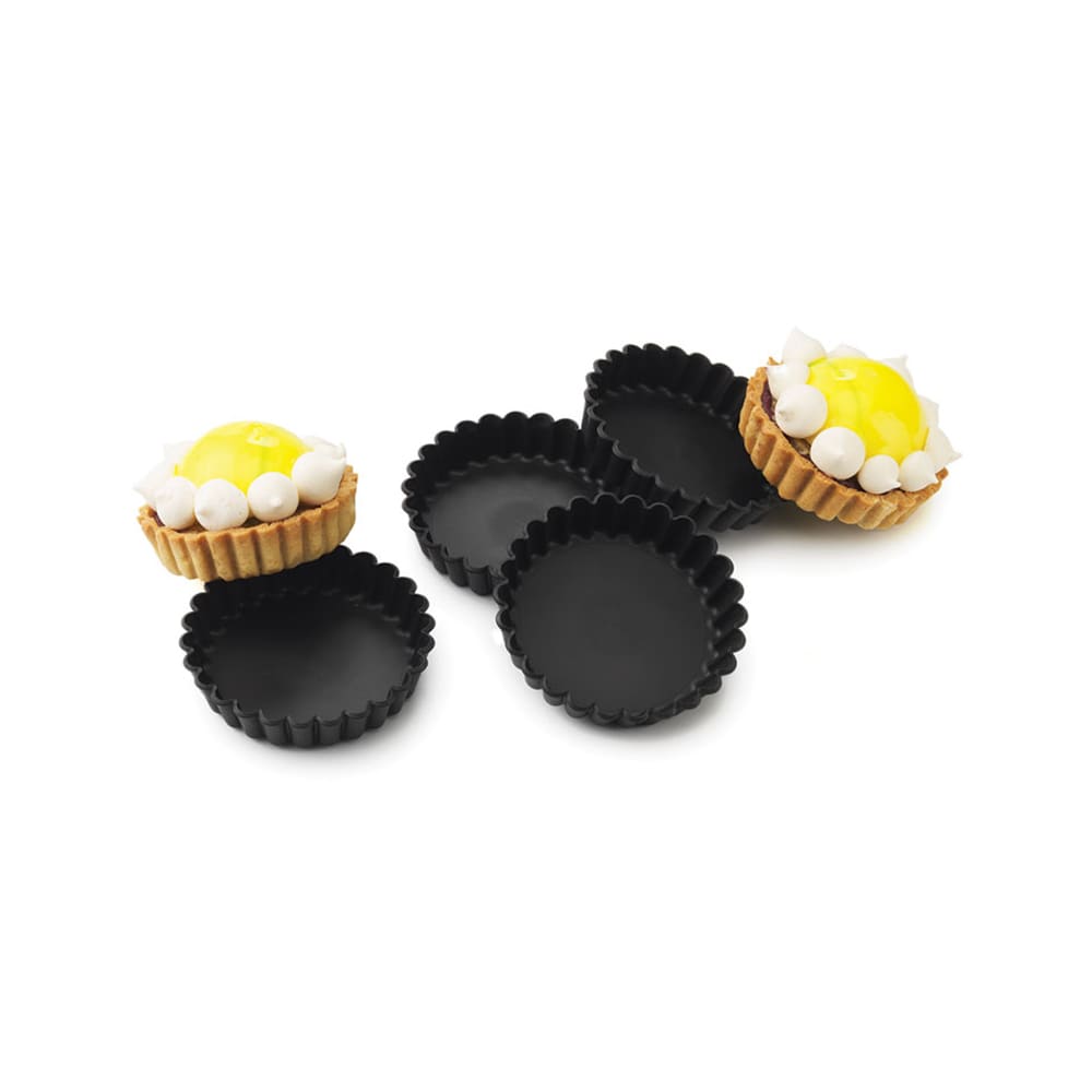 Matfer Bourgeat 345657 Exoglass® 3 1/2" Round Fluted Tartlet Mold - Non-Stick, Composite