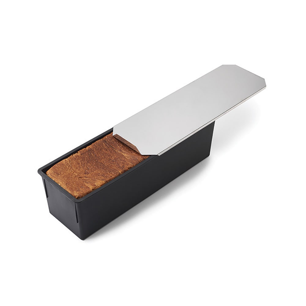 Matfer Bourgeat 345842 Exoglass® 4 lb Bread Mold w/ Stainless Sliding Lid - 15 3/4" x 4 3/4" x 4 1/3", Non-Stick, Composite