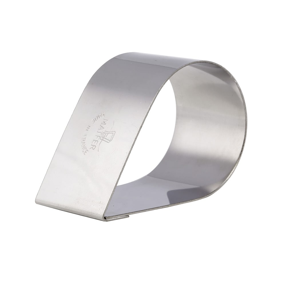 Matfer Bourgeat 376021 3 1/4" Tear Shaped Nonnette Ring, Stainless Steel