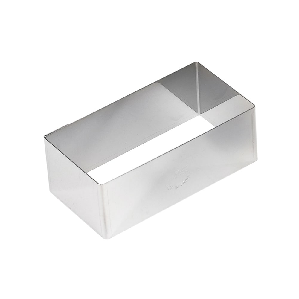 Matfer Bourgeat 376061 3 1/4" x 1 5/8" Rectangular Nonnette Ring, Stainless Steel