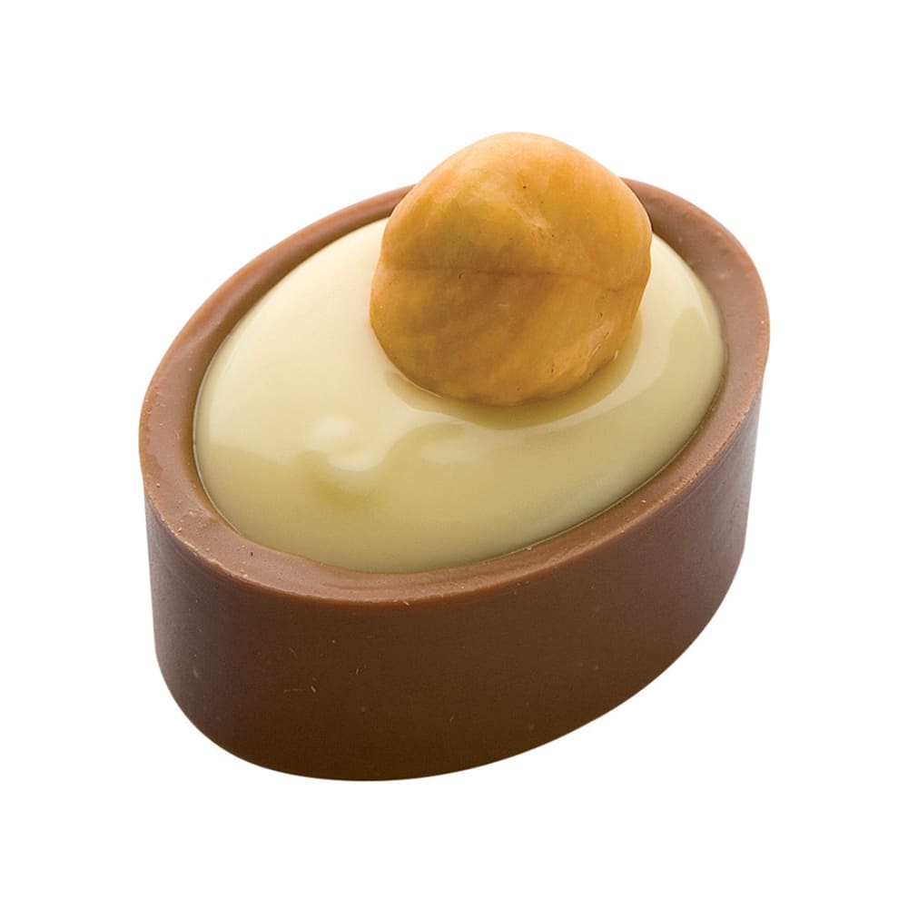 Matfer Bourgeat 383502 Oval Shell Chocolate Mold w/ 24 Sections - Polycarbonate, Transparent