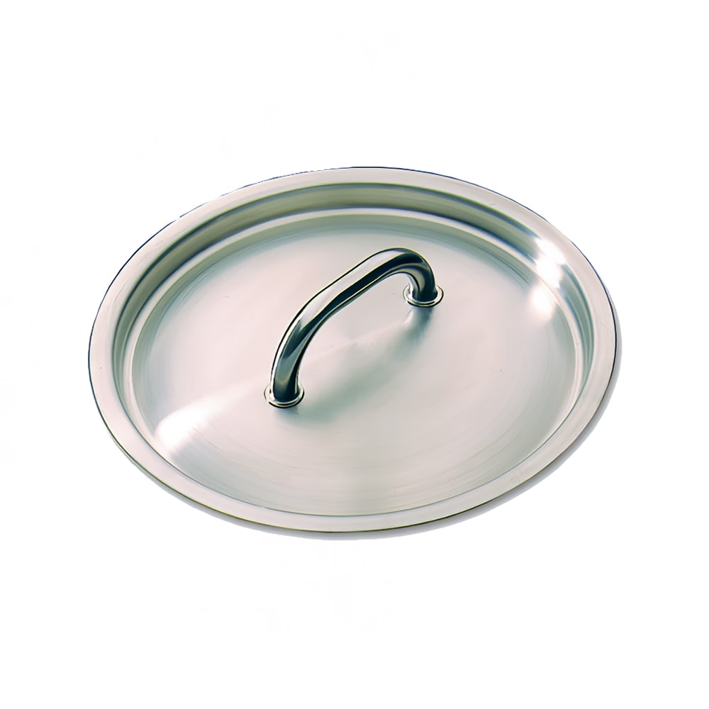 Matfer Bourgeat 692032 12 5/8" Round Sauce Pan Lid, Stainless Steel w/ Welded Handle