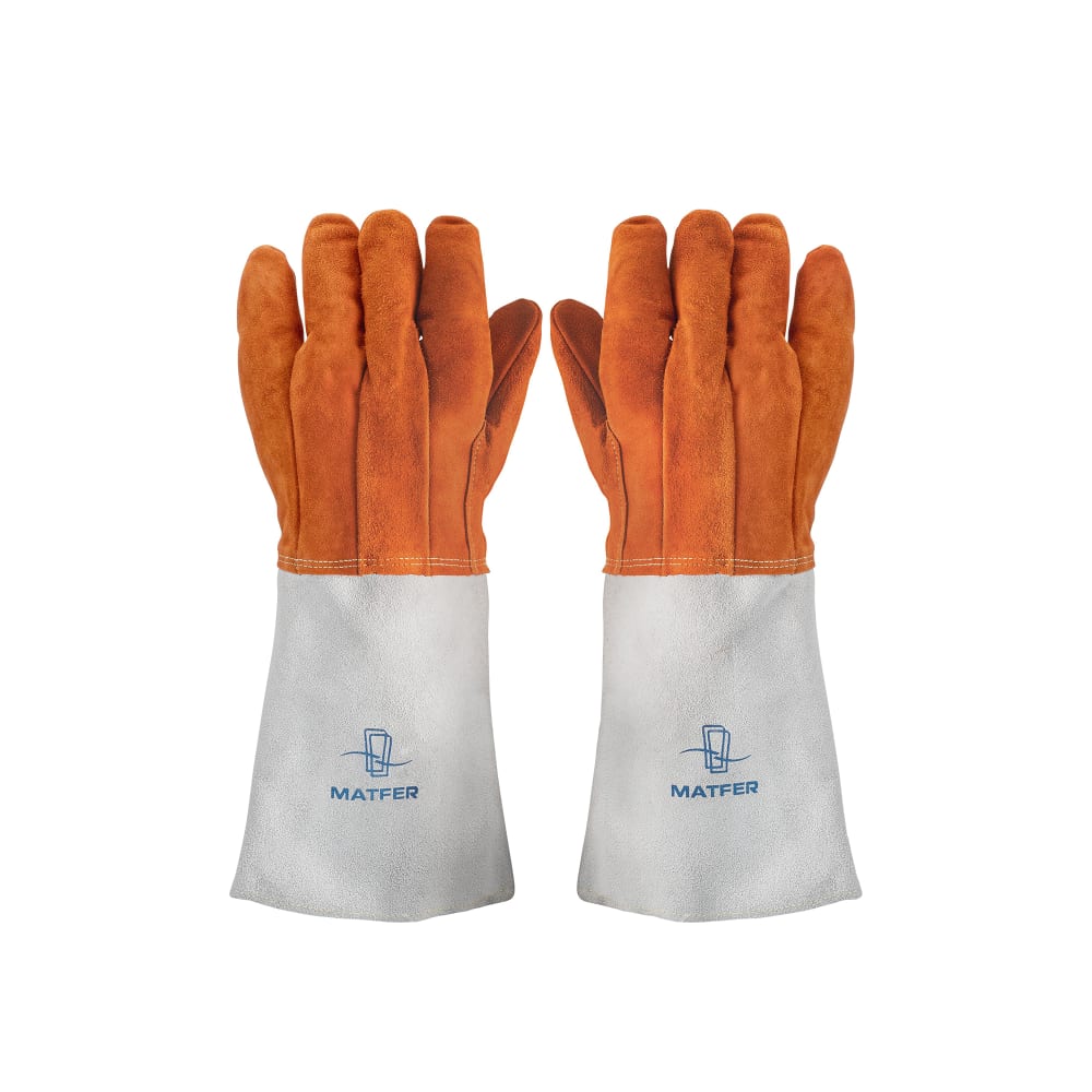 Matfer Bourgeat 773012 7 3/4" Baker Gloves w/ Forearm Protection - Leather/Woolen Inner Layer