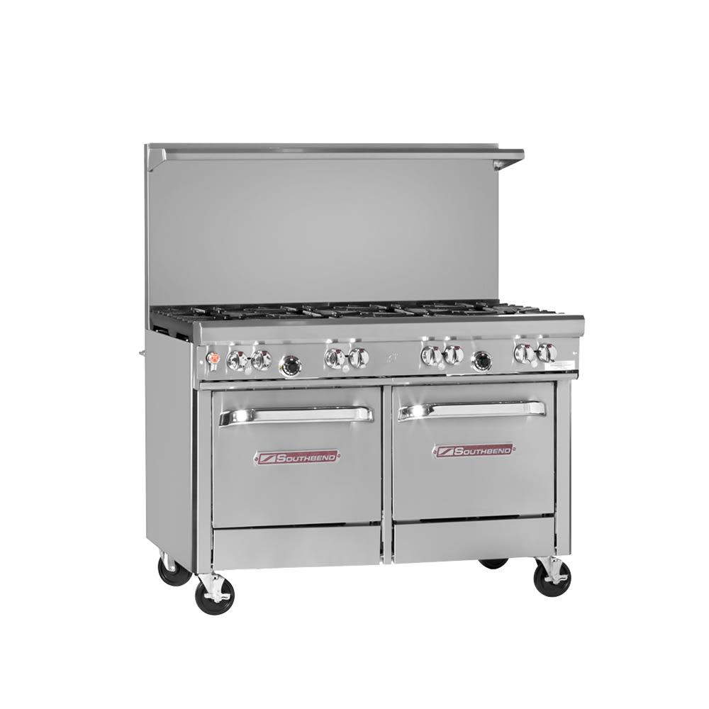 Southbend 4481EE-3CL 48" 2 Burner Gas Range w/ Charbroiler & (2) Space Saver Ovens, Natural Gas
