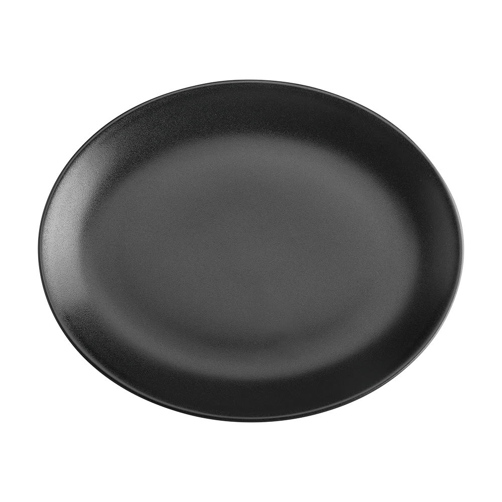 Hall China 11 1/2" x 8 1/2" Oval Foundry Platter - China, Black (HL303130AFCA)