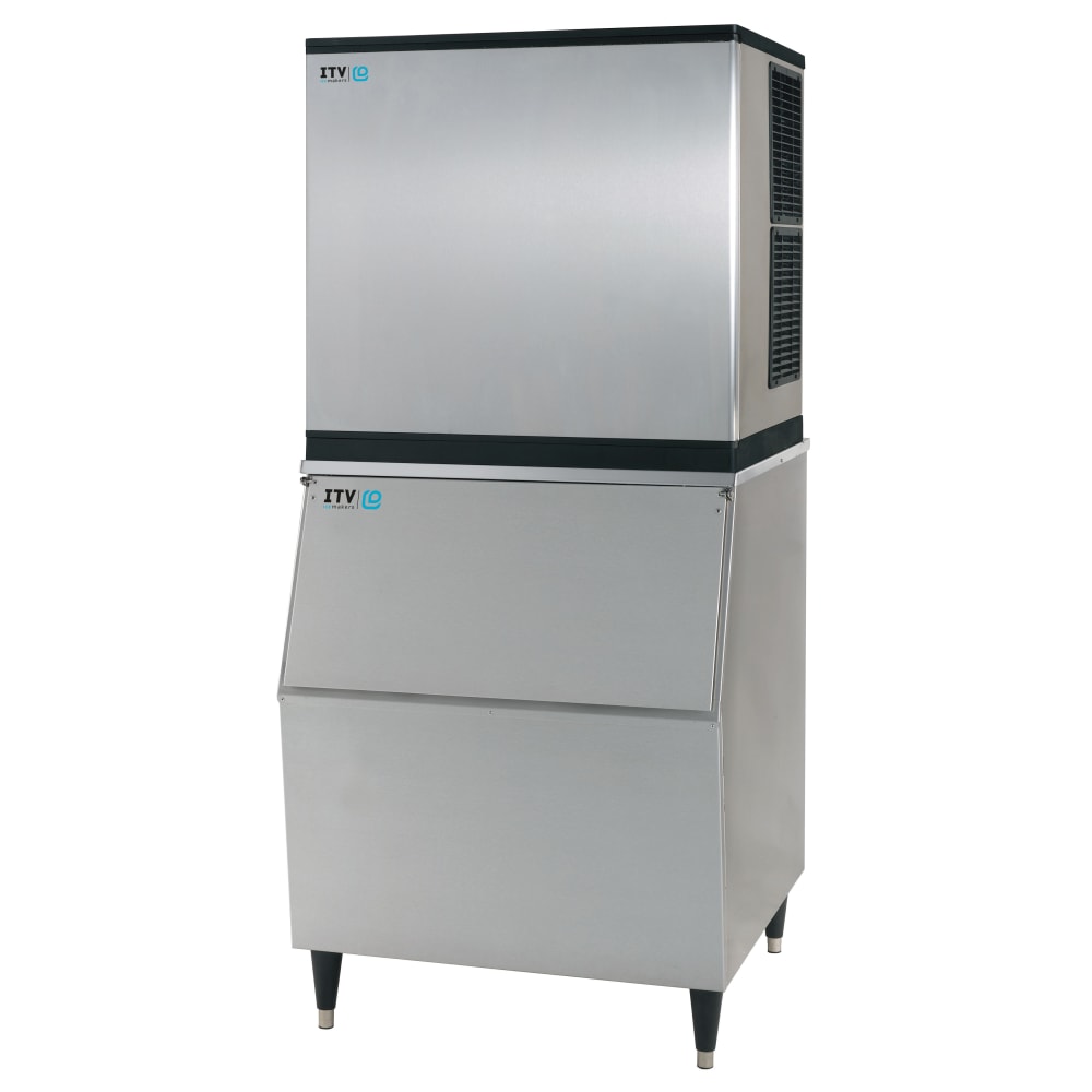 ITV Ice Makers 970 lb Spika Full/Half Cube Ice Machine w/ Bin - 353 lb Storage, Air Cooled, 208-230v (SPIKA MS 1000/S-300)