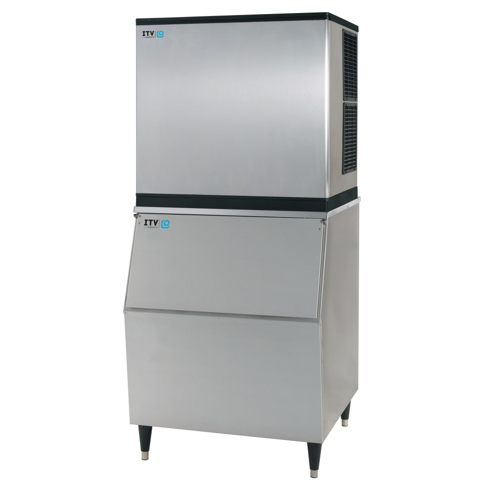 ITV Ice Makers 970 lb Spika Full/Half Cube Ice Machine w/ Bin - 353 lb Storage, Air Cooled, 208-230v (SPIKA MS 1000/S-300)