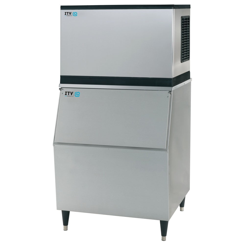 ITV Ice Makers 480 lb Spika Full/Half Cube Ice Machine w/ Bin - 353 lb Storage, Air Cooled, 115v (SPIKA MS 500/S-300)