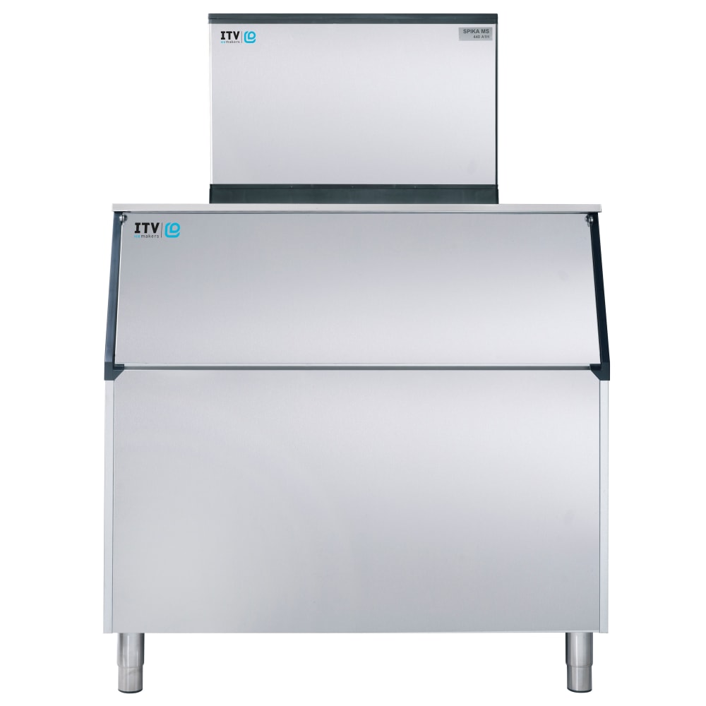 ITV Ice Makers 480 lb Spika Full/Half Cube Ice Machine w/ Bin - 860 lb Storage, Air Cooled, 115v (SPIKA MS 500/S-900)