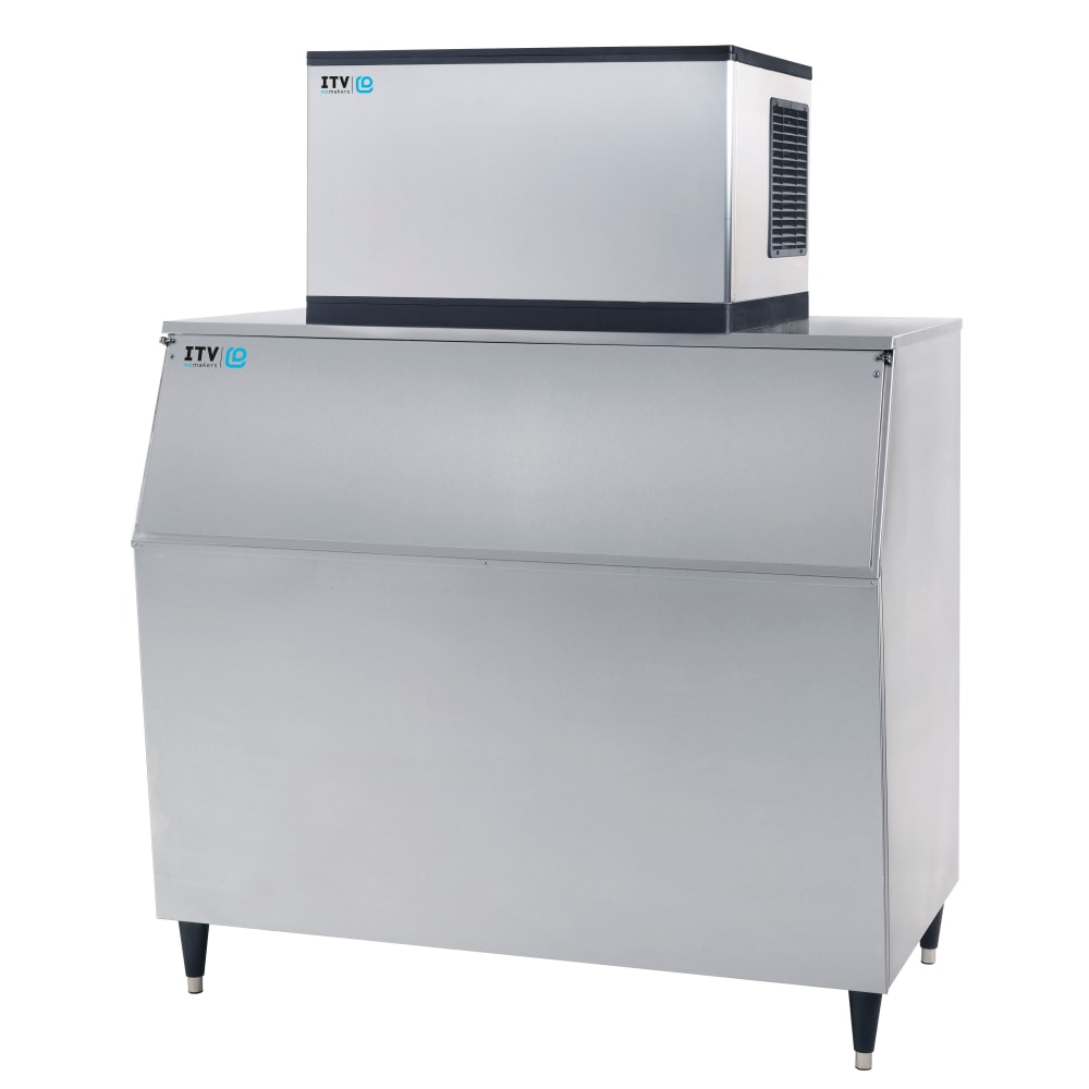 ITV Ice Makers 480 lb Spika Full/Half Cube Ice Machine w/ Bin - 1048 lb Storage, Air Cooled, 115v (SPIKA MS 500/S-1050)
