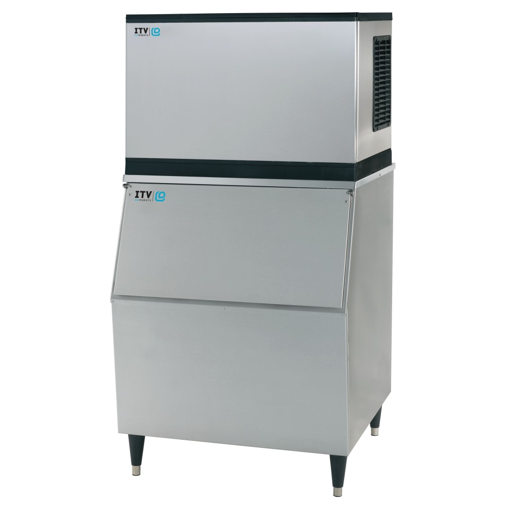 ITV Ice Makers 480 lb Spika Full/Half Cube Ice Machine w/ Bin - 353 lb Storage, Air Cooled, 115v (SPIKA MS 500/S-300)
