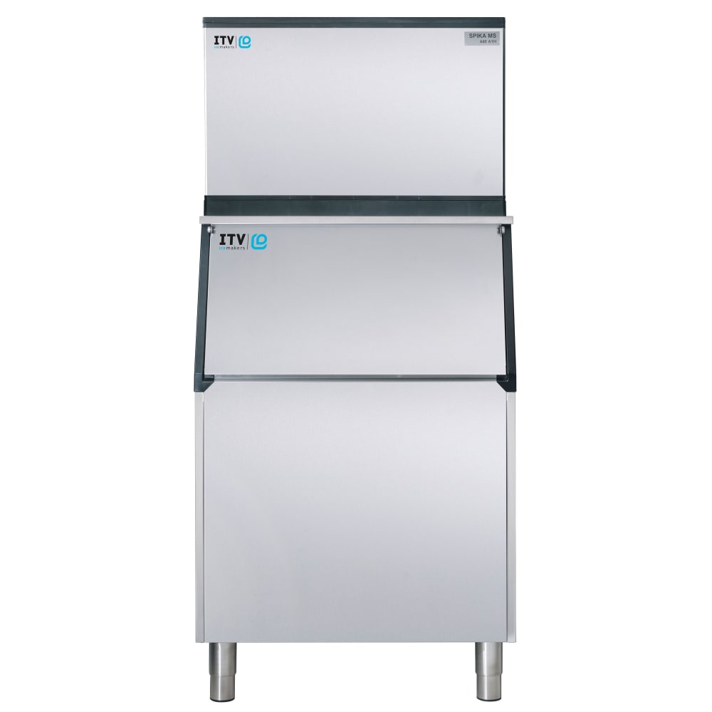 ITV Ice Makers 480 lb Spika Full/Half Cube Ice Machine w/ Bin - 507 lb Storage, Air Cooled, 115v (SPIKA MS 500/S-500)