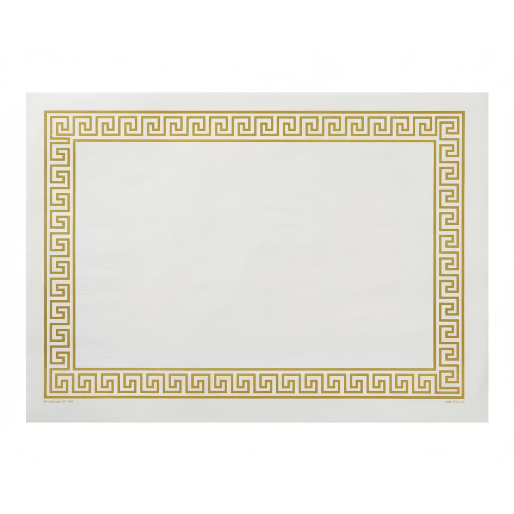 Hoffmaster Placemat - 14" x 10", Paper, Gold Greek Key (PP37640)