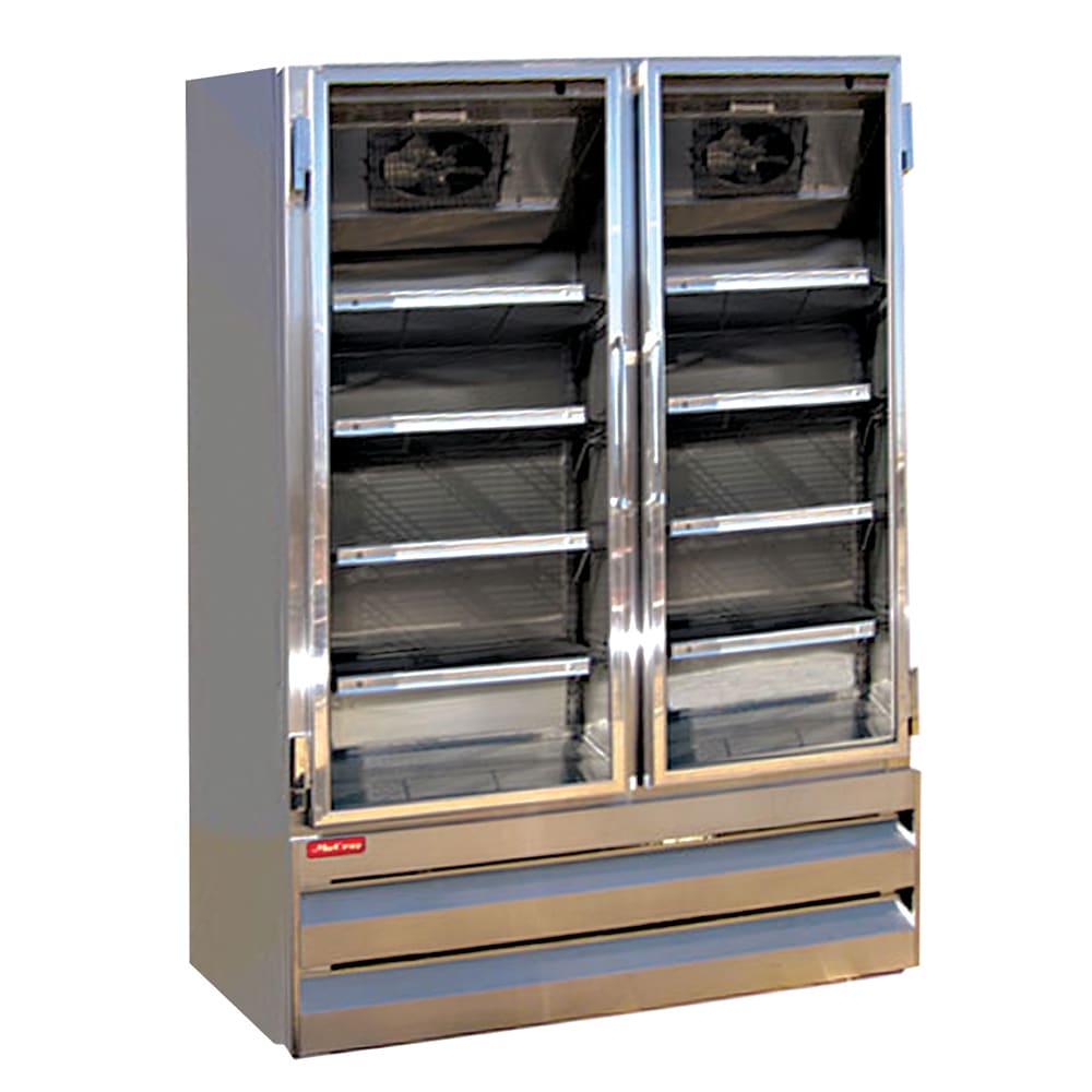 Howard-McCray 52 1/4" Two Section Display Freezer w/ Swing Doors - Bottom Mount Compressor, Stainless, 115v (GF42BM-S-FF-LED)