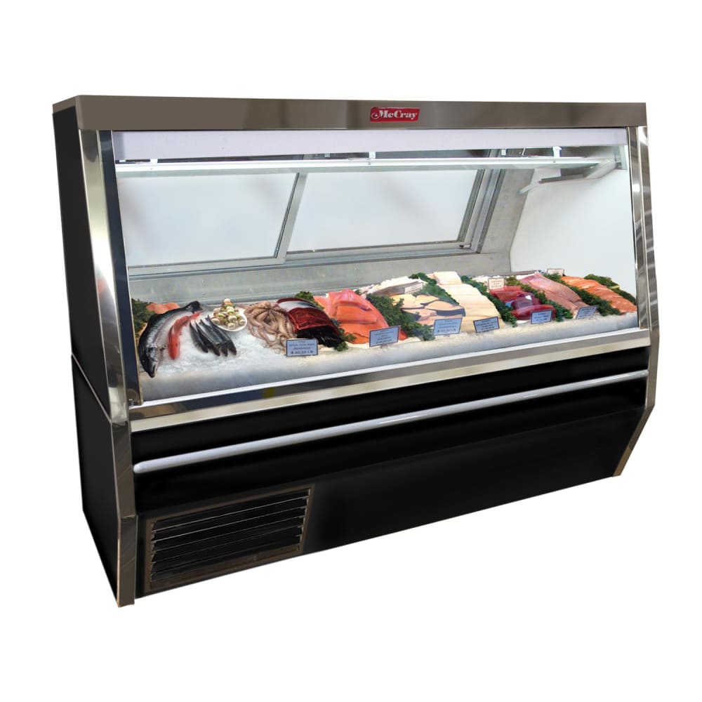Howard-McCray 144" Full Service Fish/Poultry Case w/ Straight Glass - (1) Level, 115v (SC-CFS34N-12-BE-LED)