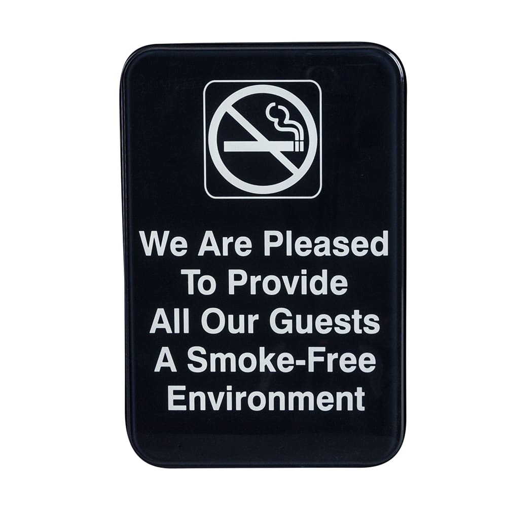 Update S69-1BK No Smoking Sign - 6" x 9", White on Black