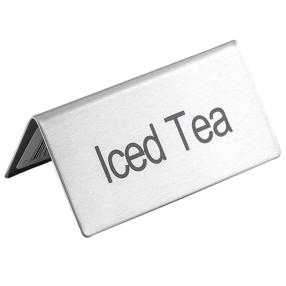 Update TS-ITE Iced Tea Table Tent Sign - 1 1/2" x 3", Stainless