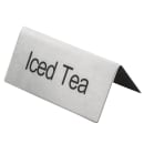 Update TS-ITE Iced Tea Table Tent Sign - 1 1/2" x 3", Stainless thumbnail 4