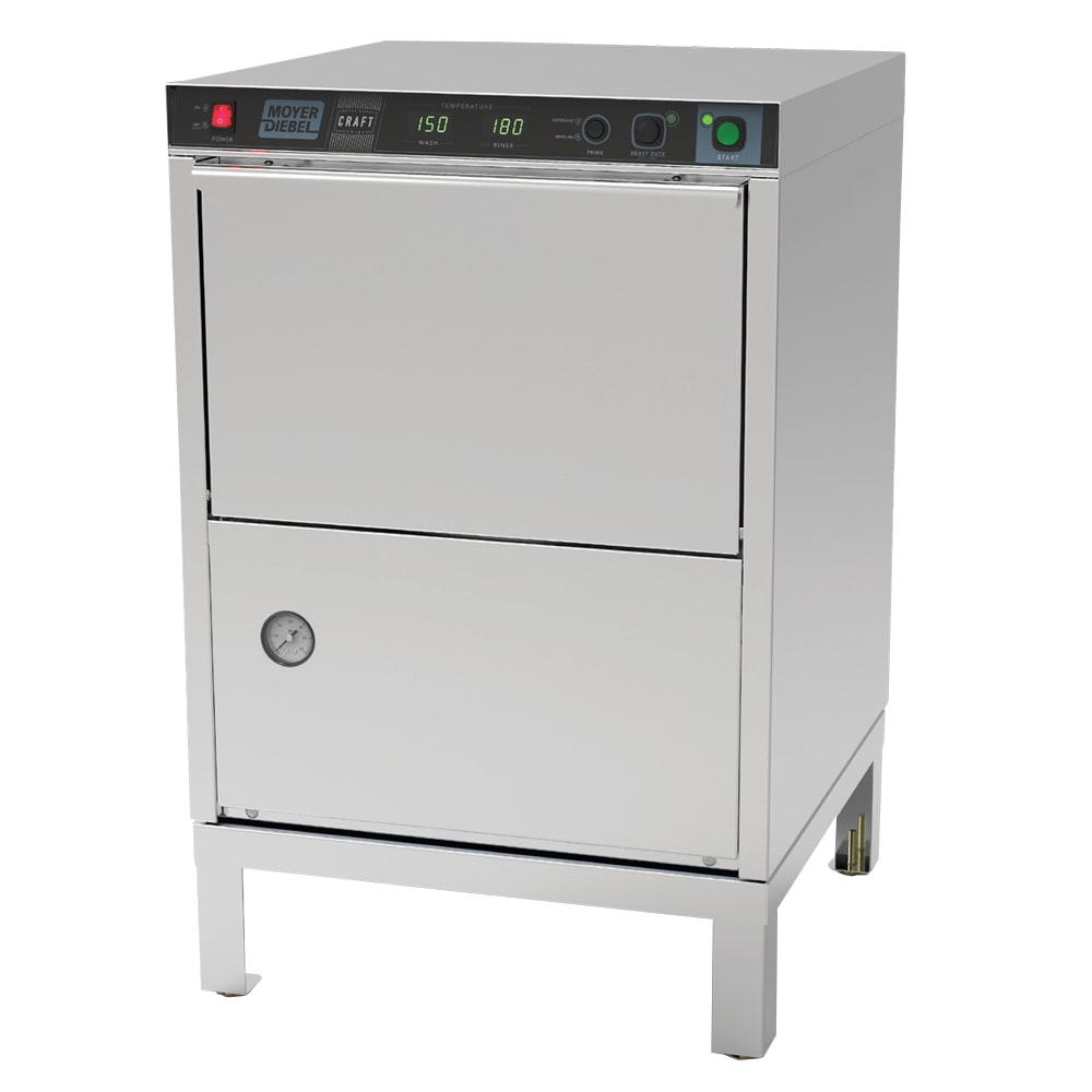 Moyer Diebel 601HTG70 Craft High Temp Rack Undercounter Glass Washer w/ 25 Racks/hr Capacity, Built-in Booster, 240v/1ph