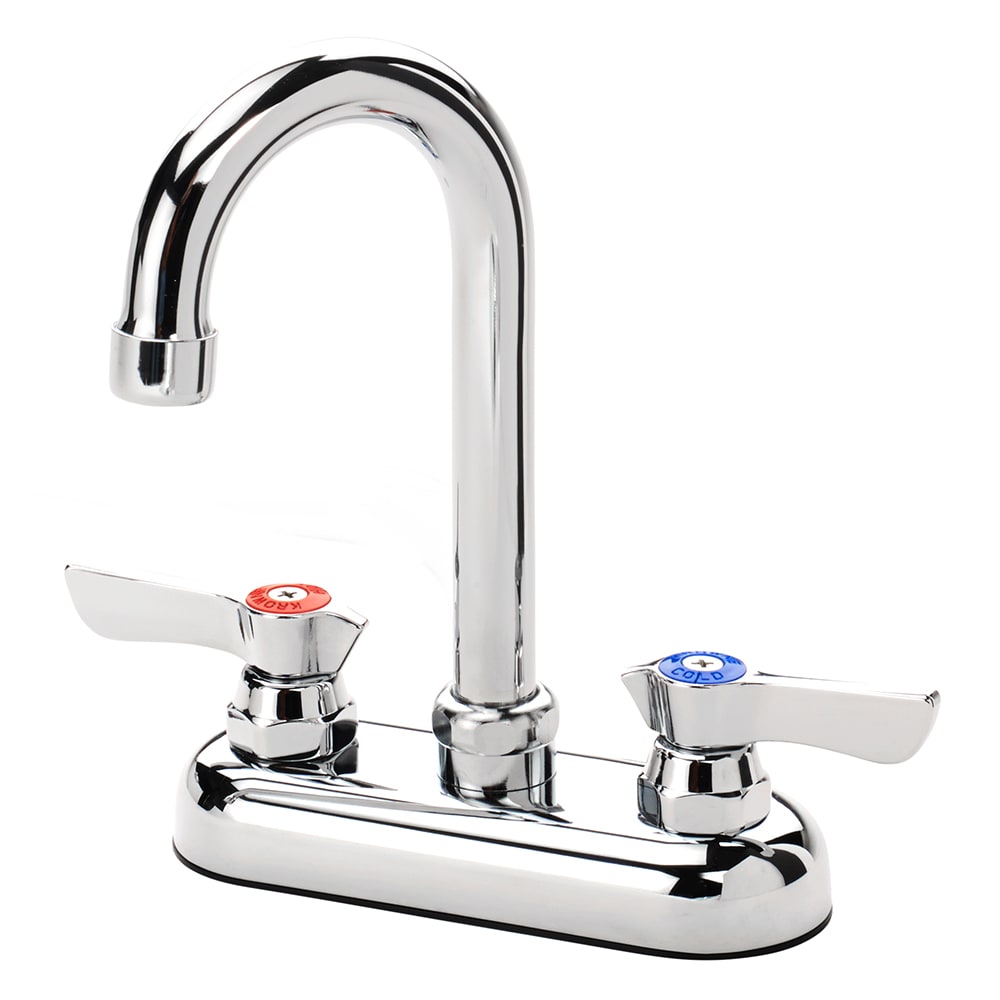 Krowne 11-400L Deck Mount Faucet - 3 1/2" Gooseneck Spout, 4" Centers