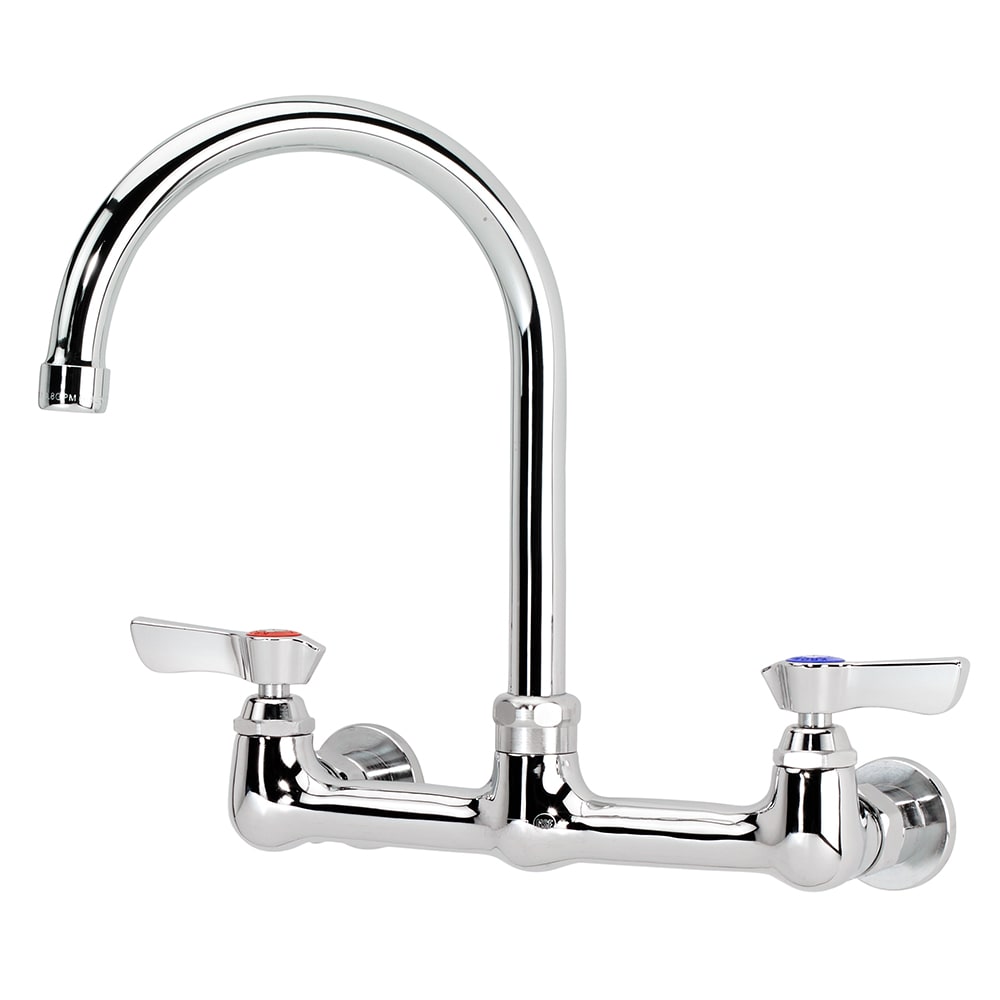 Krowne 12-801L Splash Mount Faucet - 6" Gooseneck Spout, 8" Centers