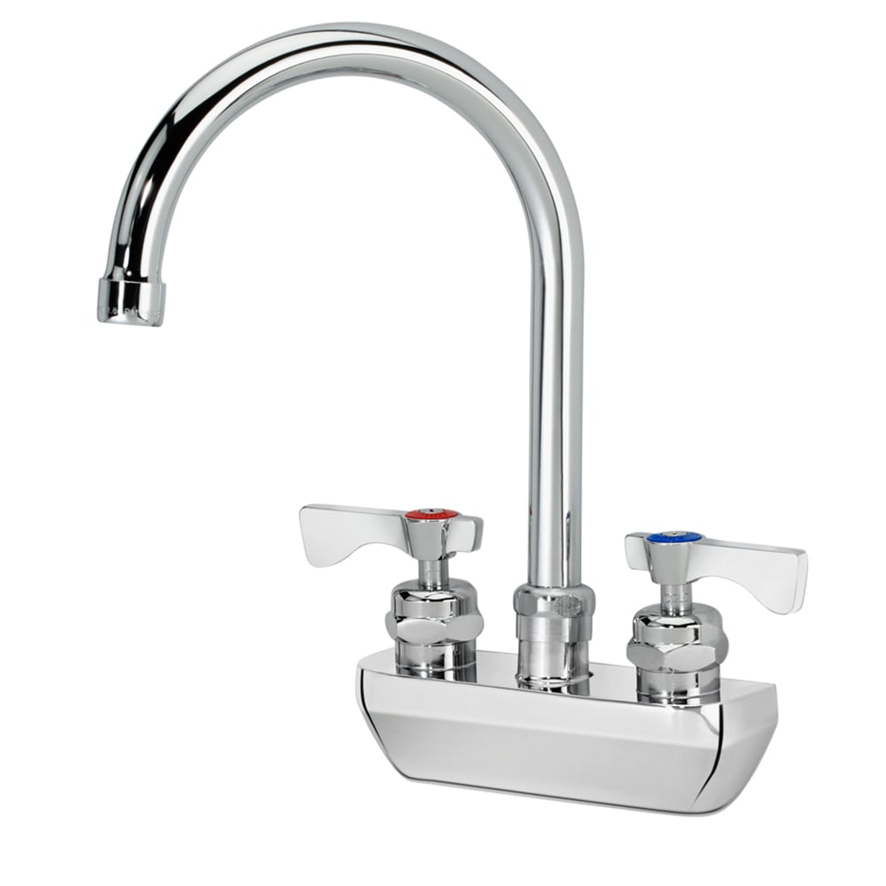 Krowne 14-401L Splash Mount Faucet - 6" Gooseneck Spout, 4" Centers