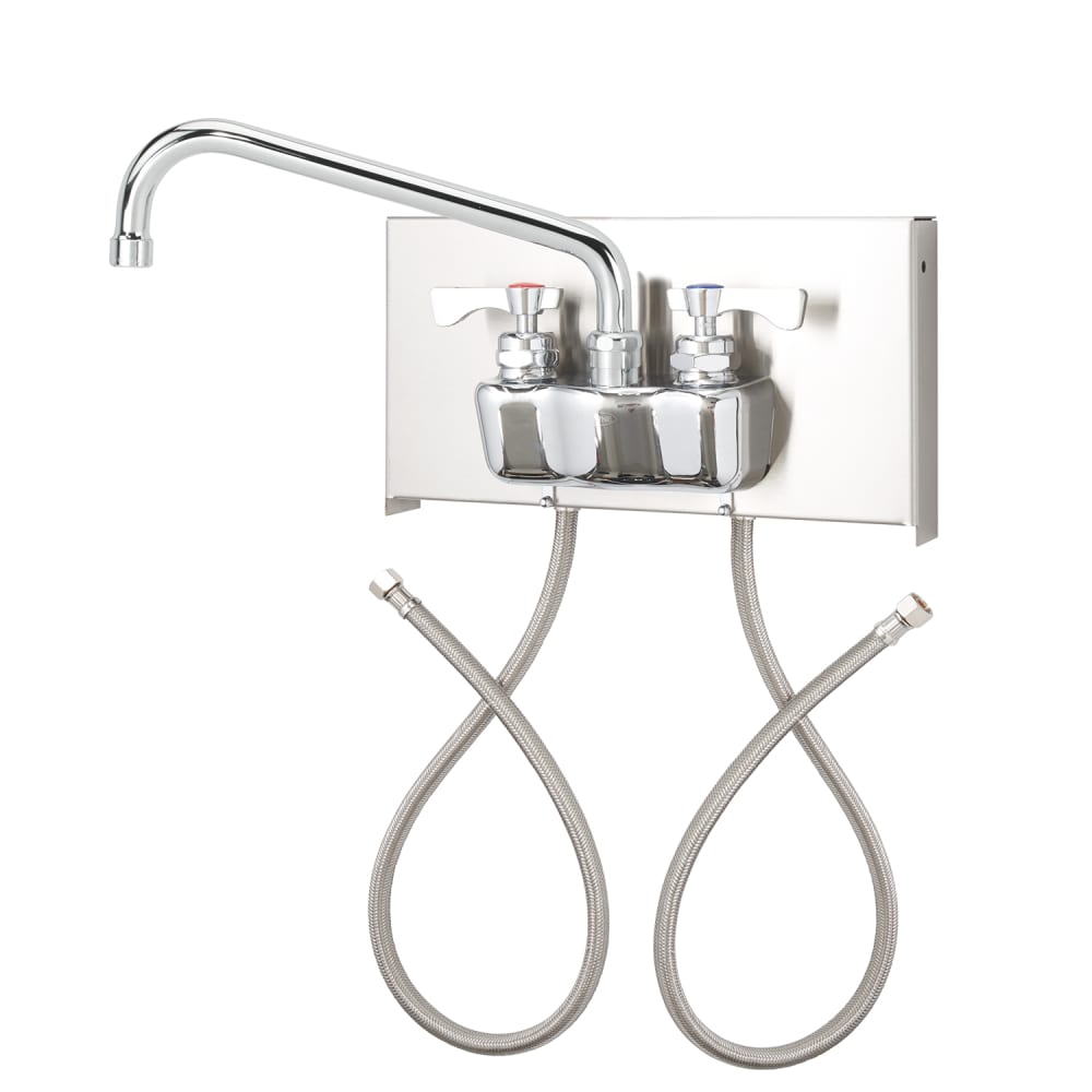 Krowne 14-410-QR Royal Series Splash Mount Faucet w/ 10" Swing Gooseneck Spout & 2" Lever Handles - 4" Centers