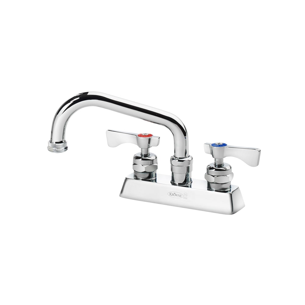 Krowne 15-350L Deck Mount Laundry Tub Faucet w/ 6" Swing Spout & Lever Handles - 4" Centers, Chrome Plated