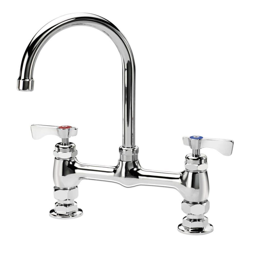 Krowne 15-801L Deck Mount Faucet - 6" Gooseneck Spout, 8" Centers