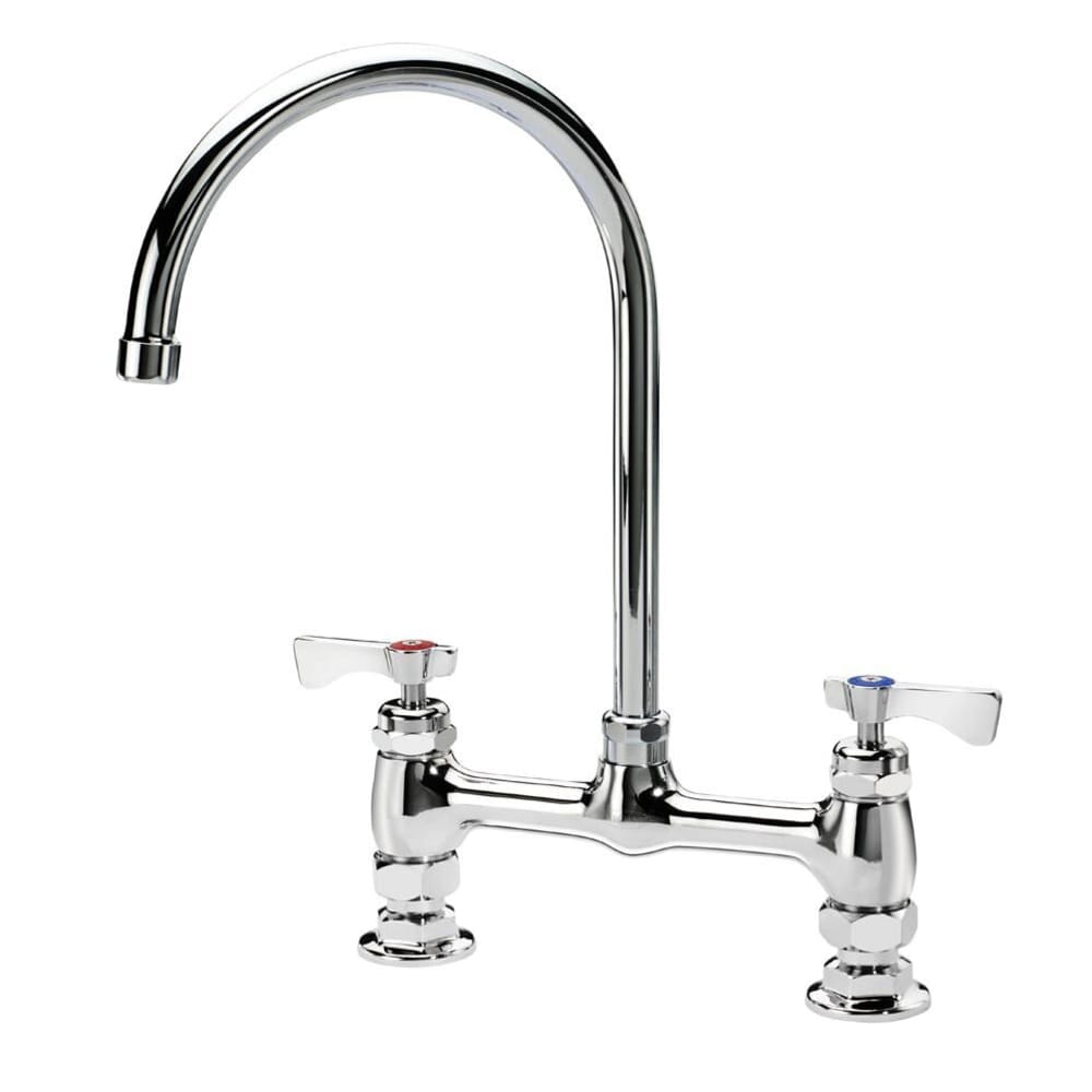 Krowne 15-802L Deck Mount Faucet - 8 1/2" Gooseneck Spout, 8" Centers