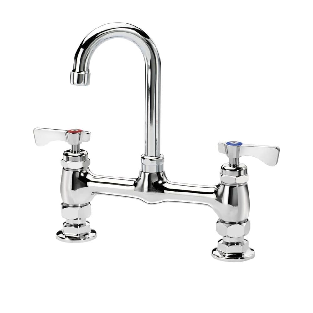 Krowne 15-825L Deck Mount Faucet - 3 1/2" Gooseneck Spout, 8" Centers