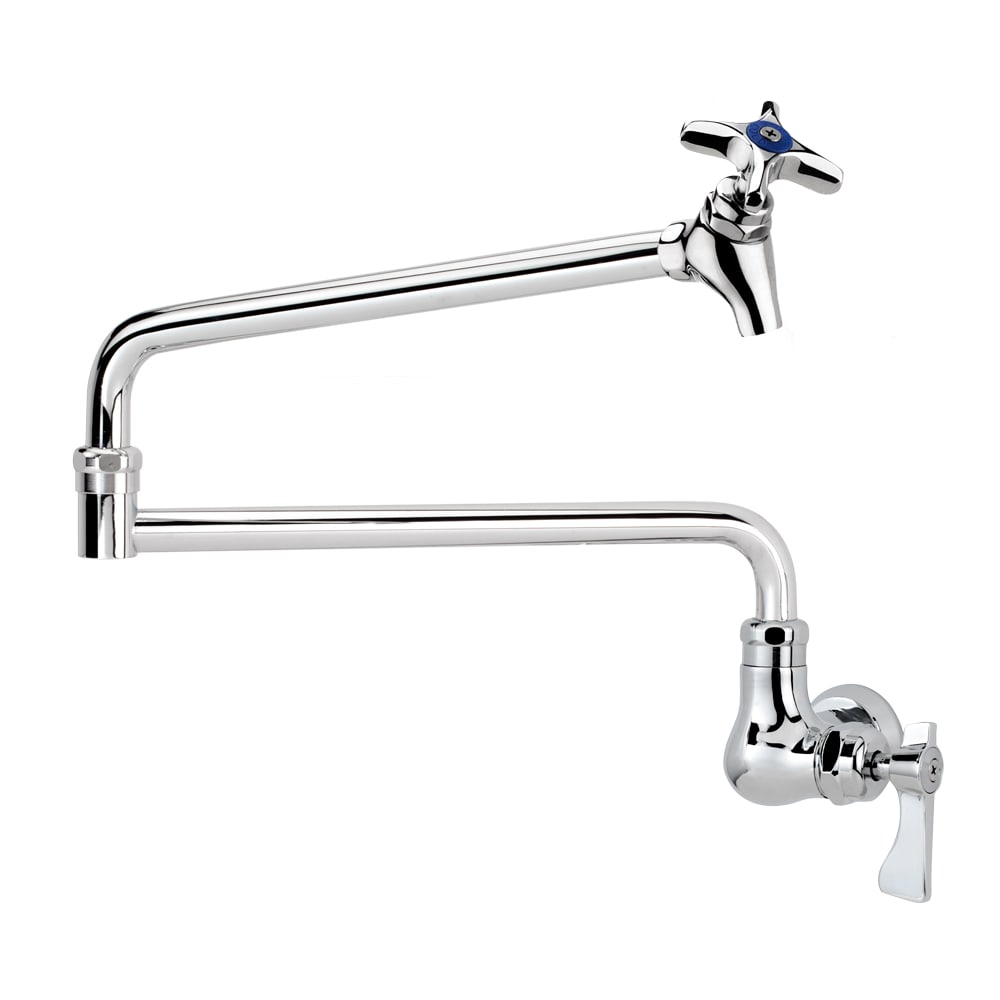 Krowne 16-182L Splash Mount Pot Filler Faucet w/ 24" Double Jointed Swing Nozzle