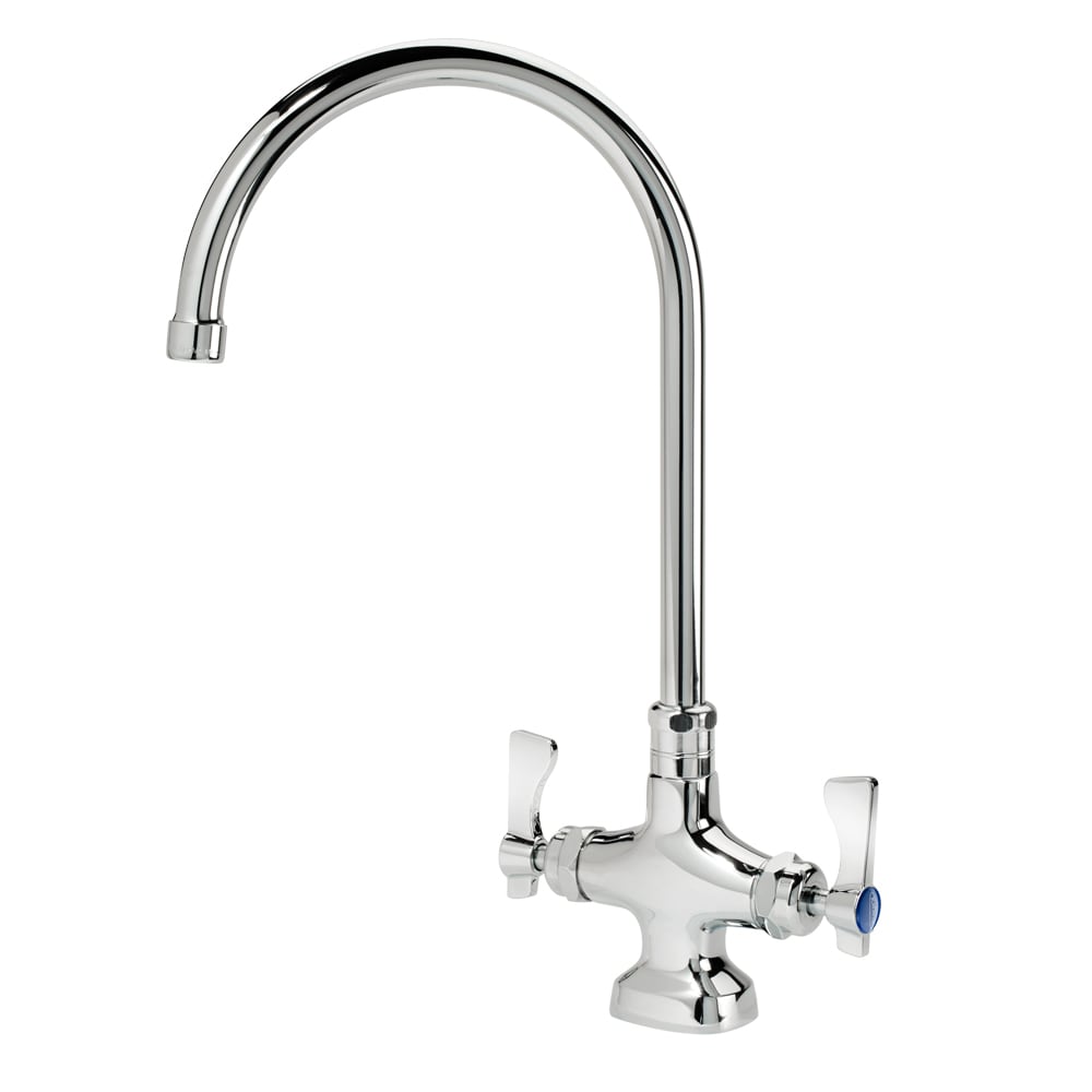 Krowne 16-302L Deck Mount Double Pantry Faucet - 8 1/2" Gooseneck Spout, Single Hole