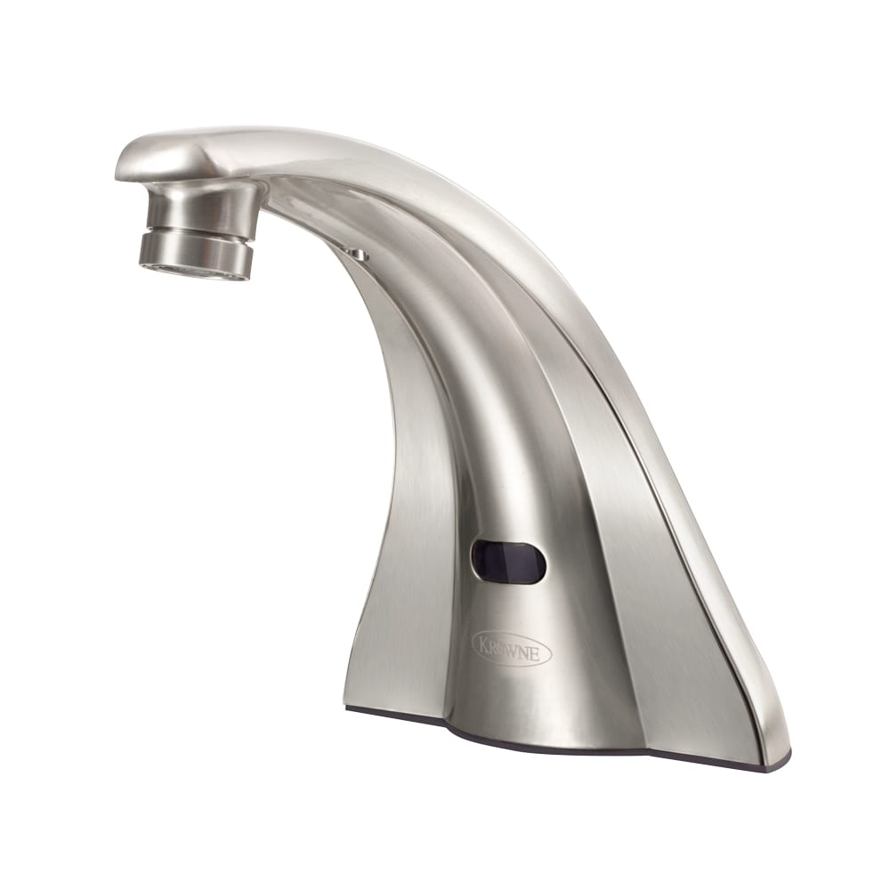Krowne 381-16645 Deck Mount Electronic Sensor Faucet - Single Hole, Fixed Spout, Battery Operated