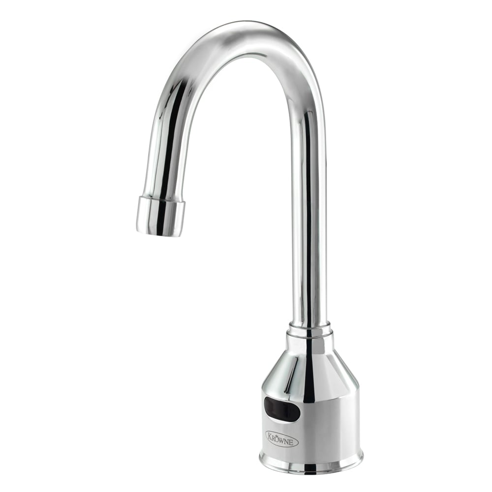Krowne 16-649 Deck Mount Electronic Faucet - Single Hole, Gooseneck Spout, Battery Operated